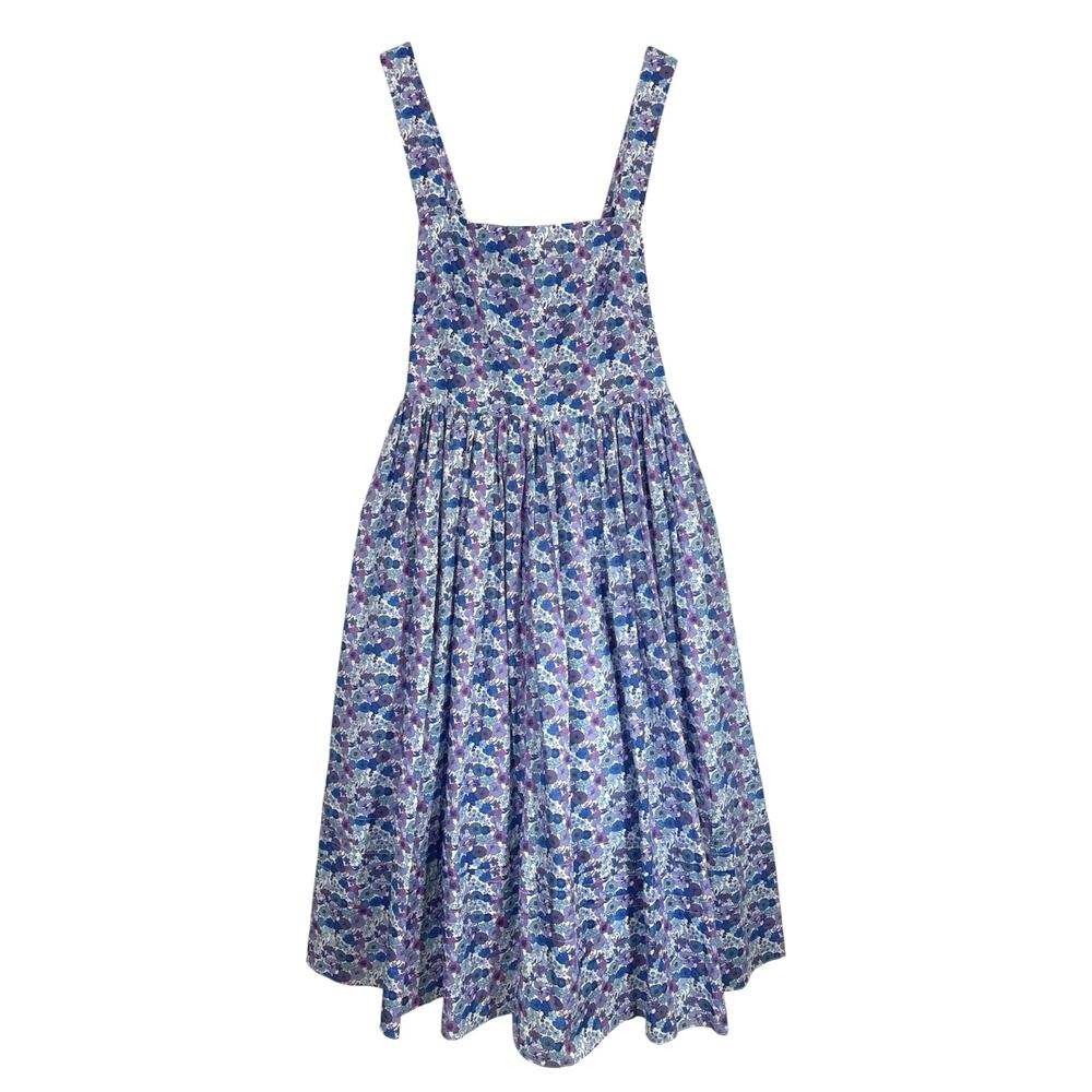 NWT J.Crew Liberty Arrow Floral Apron Dress 16 Hampton Purple Square Neck Midi - Picture 3 of 11